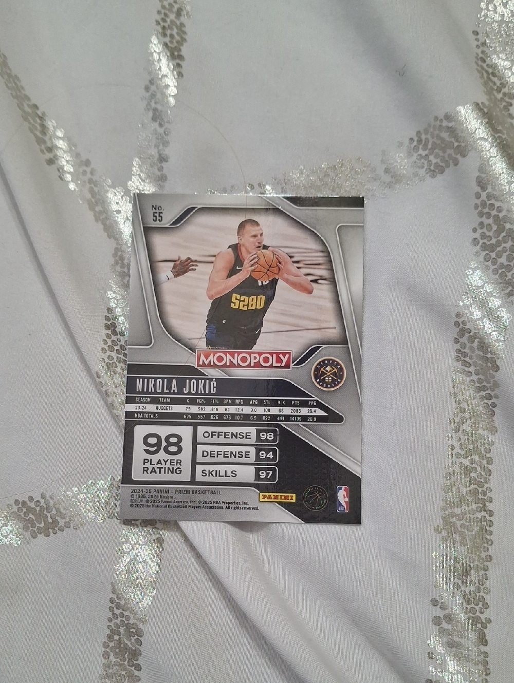Monopoly Nikola Jokić Basketball Collectible Card - Silver/Black